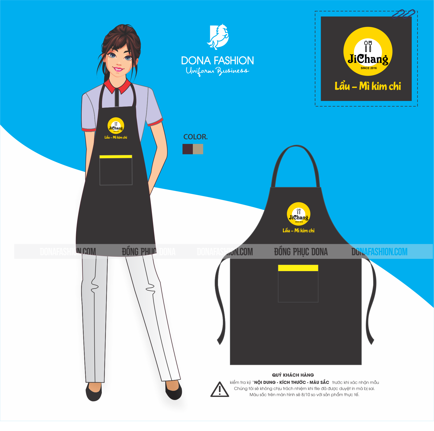 Tạp dề dài Quán JiChang