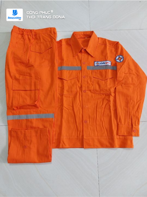 Quần áo jean chuẩn điện lực (cam)