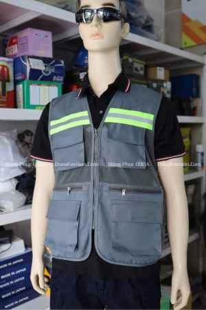 Áo ghile phản quang xám đậm 3K