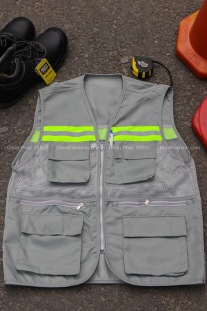 Áo ghile phản quang Xám nhạt 3K