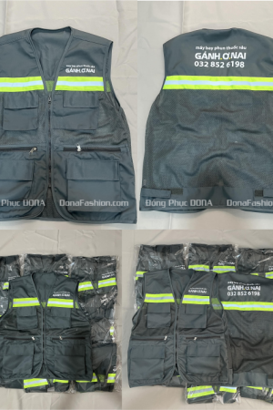 Áo ghile phản quang 3K Xám đậm