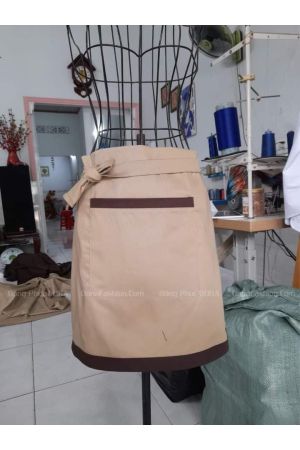 Tạp dề ngắn phối màu nâu 